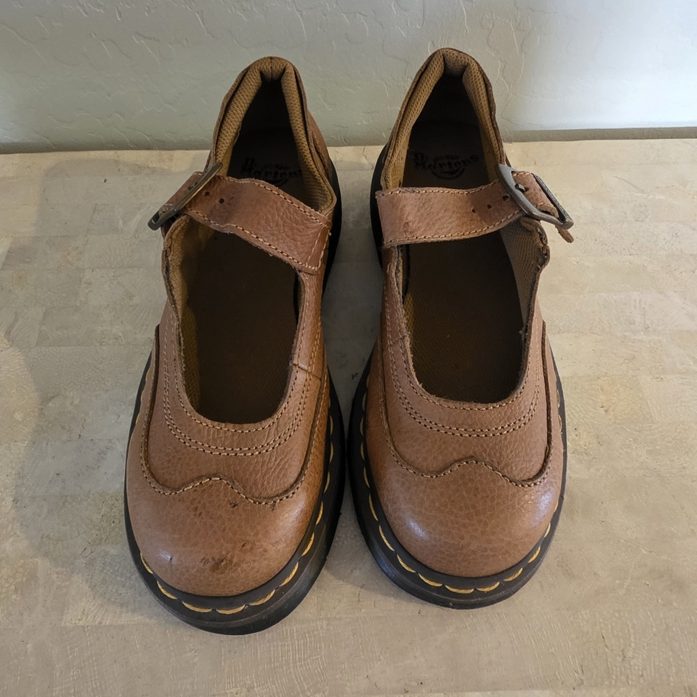 Dr. Martens Brown Leather Mary Jane Shoes